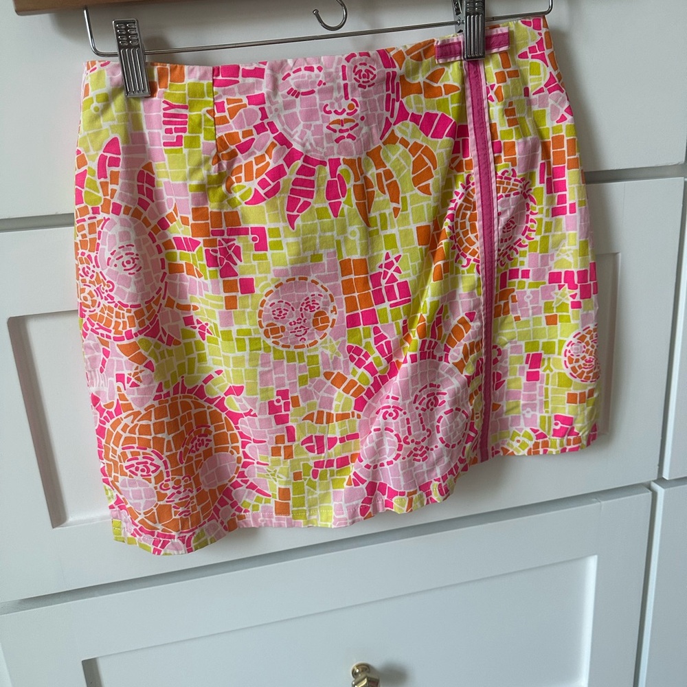 Lilly Pulitzer Pink and Yellow Mosaic Mini Skirt